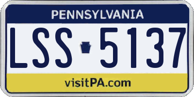 PA license plate LSS5137