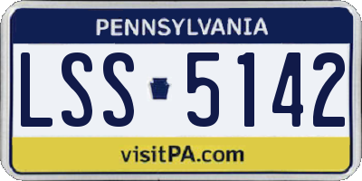 PA license plate LSS5142