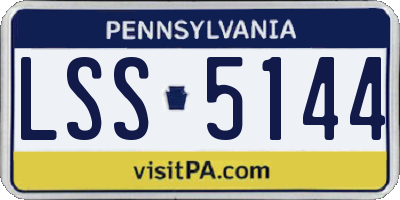 PA license plate LSS5144