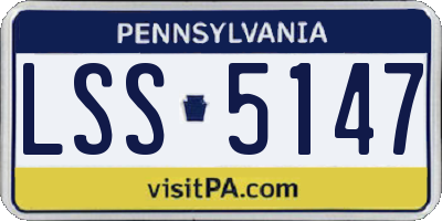 PA license plate LSS5147