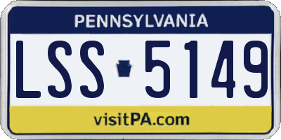 PA license plate LSS5149
