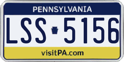 PA license plate LSS5156