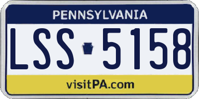 PA license plate LSS5158