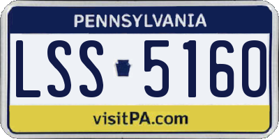 PA license plate LSS5160