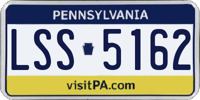 PA license plate LSS5162