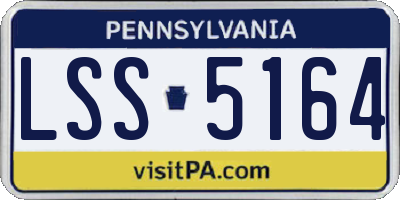 PA license plate LSS5164