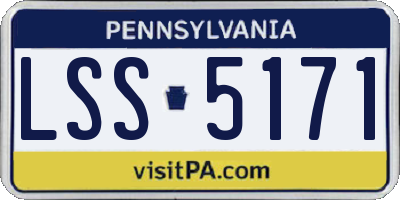 PA license plate LSS5171
