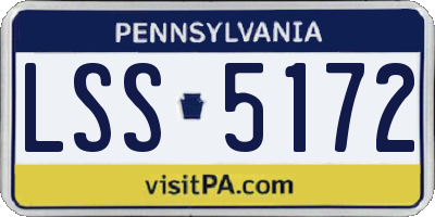 PA license plate LSS5172