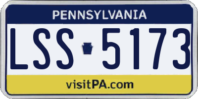 PA license plate LSS5173