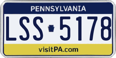 PA license plate LSS5178