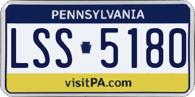 PA license plate LSS5180