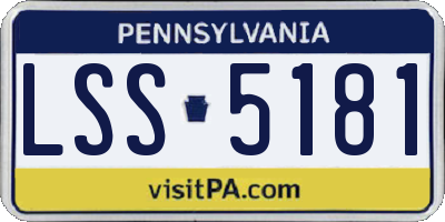 PA license plate LSS5181