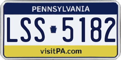 PA license plate LSS5182
