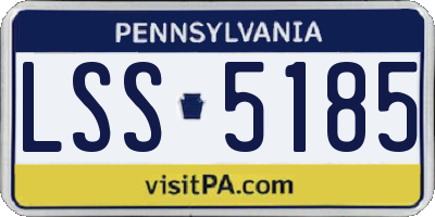 PA license plate LSS5185