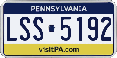 PA license plate LSS5192