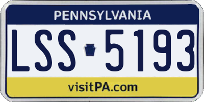 PA license plate LSS5193