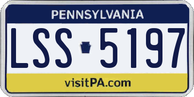 PA license plate LSS5197
