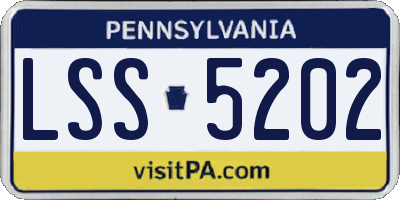 PA license plate LSS5202