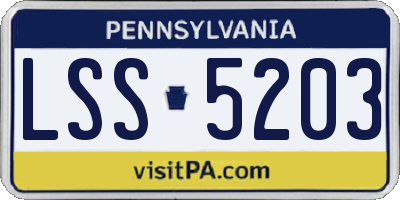 PA license plate LSS5203