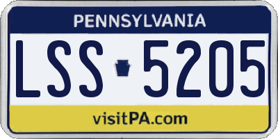 PA license plate LSS5205