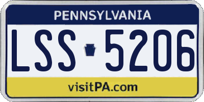 PA license plate LSS5206