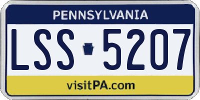 PA license plate LSS5207