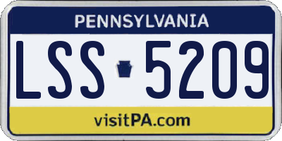 PA license plate LSS5209