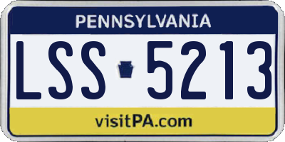 PA license plate LSS5213