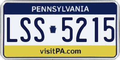 PA license plate LSS5215