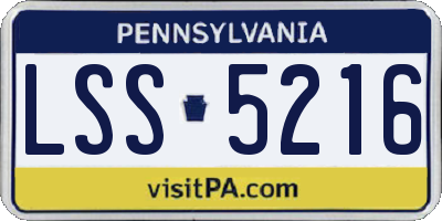 PA license plate LSS5216