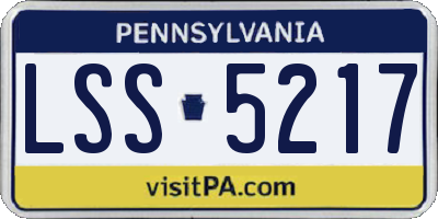 PA license plate LSS5217