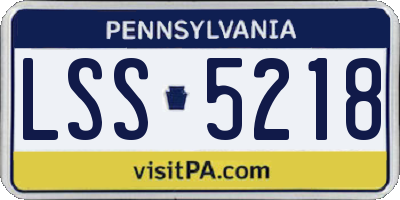 PA license plate LSS5218