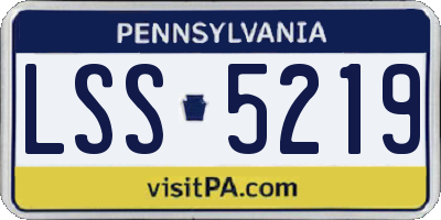 PA license plate LSS5219