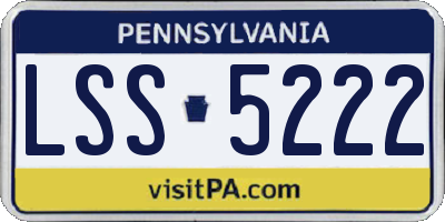 PA license plate LSS5222
