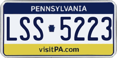PA license plate LSS5223