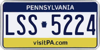 PA license plate LSS5224