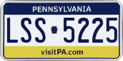 PA license plate LSS5225