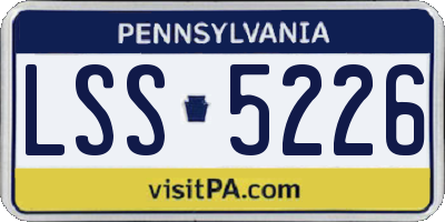 PA license plate LSS5226