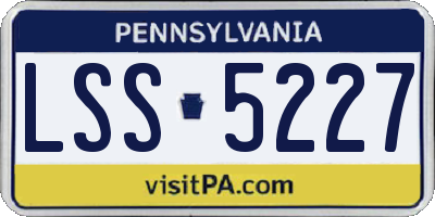 PA license plate LSS5227