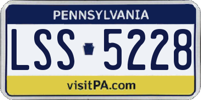 PA license plate LSS5228
