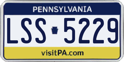 PA license plate LSS5229