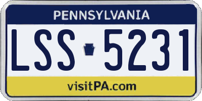 PA license plate LSS5231