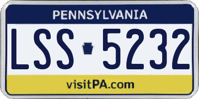 PA license plate LSS5232