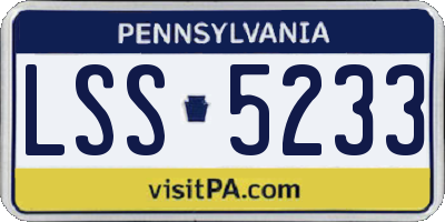 PA license plate LSS5233