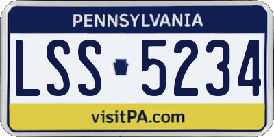 PA license plate LSS5234