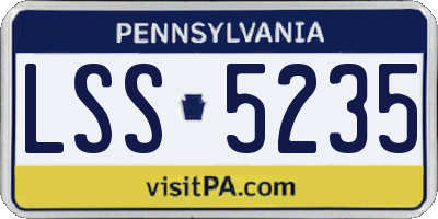 PA license plate LSS5235
