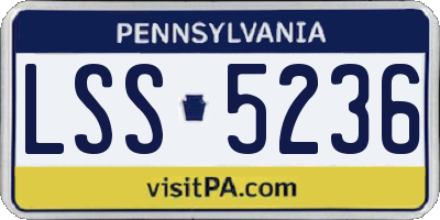 PA license plate LSS5236