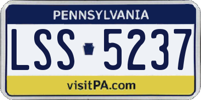 PA license plate LSS5237