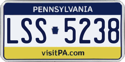 PA license plate LSS5238