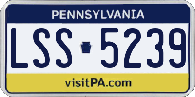 PA license plate LSS5239